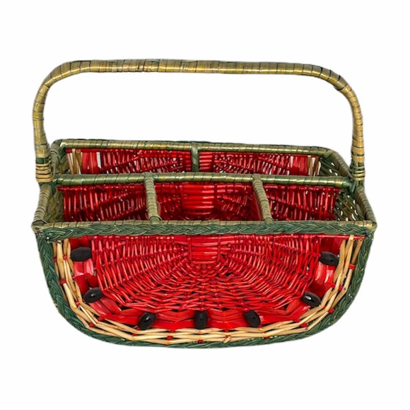 Watermelon Flatware Caddy, Red, Green - Picture 2 of 7